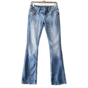 Miss Me Signature Boot Distressed Well Traveled Jeans 26